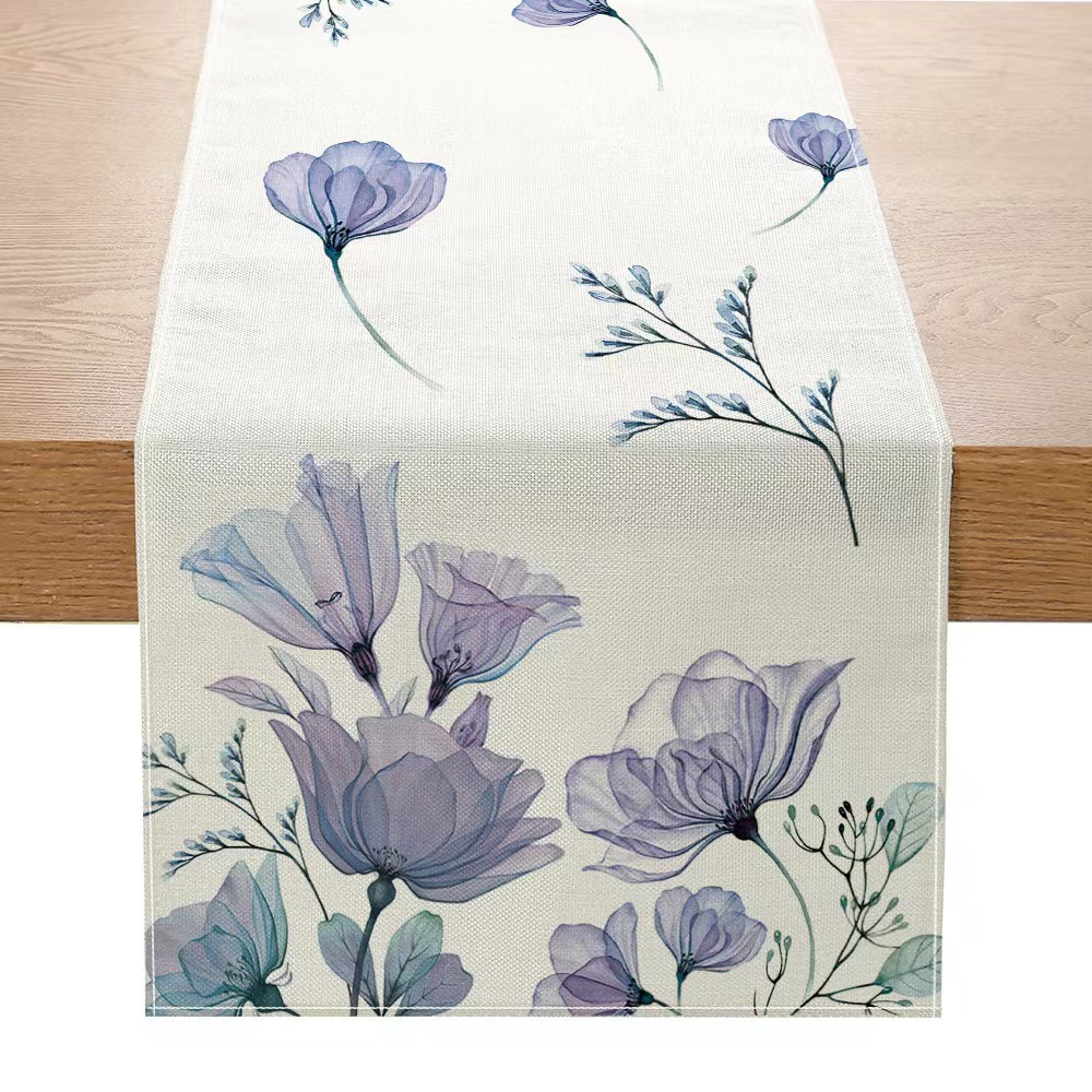 Lino americano impreso camino de mesa planta flor Amazon decoración del hogar paño de mesa pasillo gabinete mesa de café mantel
