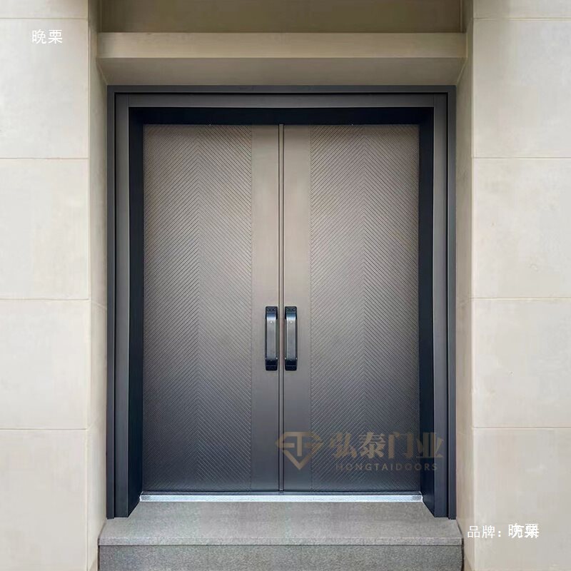 Cast Aluminum Villa Door Double Door Finely Carved Entrance Door for Rural Self-Built House Modern Entrance Double Door