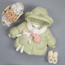 女童加绒棉衣冬装小童年新款洋气棉袄女孩中长款外套冬季儿童棉服