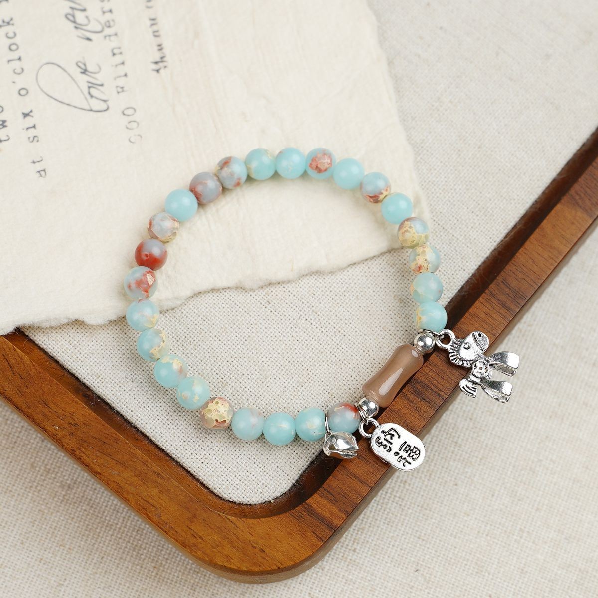 Jingdezhen pulsera de cerámica de verano mujer alta sensación galletas serie de gatos nicho diseño universal pulsera alta sensación