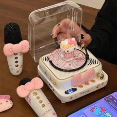ハローキティ レコードプレーヤー Bluetooth スピーカー かわいい KT 猫マイク 歌うオーディオ 誕生日プレゼント 女の子