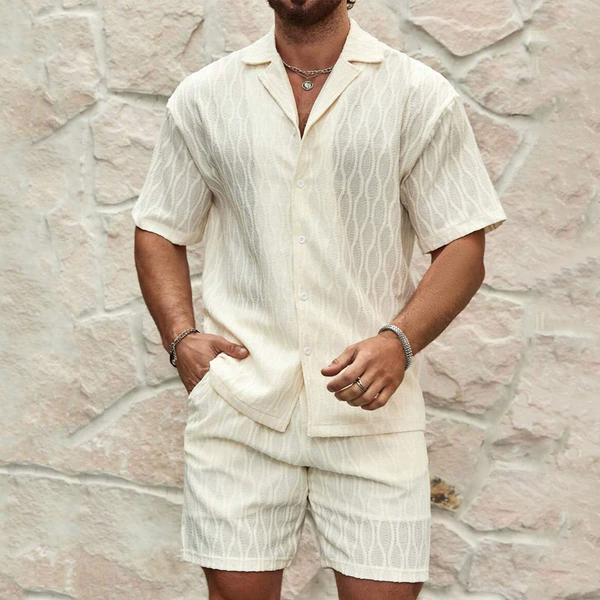 White shorts, with short sleeve