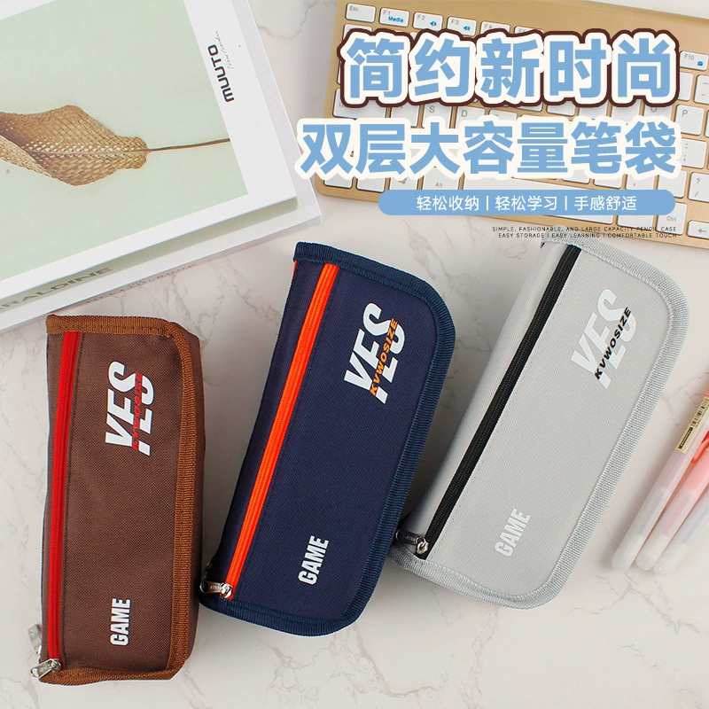Новый большой емкости с высокой значимостью прозрачная сумка для карандашей для мальчиков начальной и средней школы ins простой день