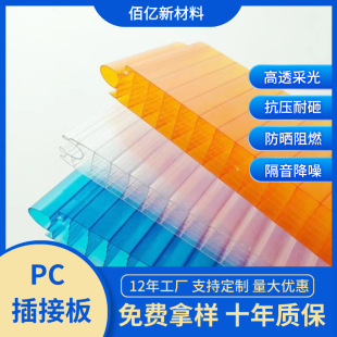 Pc Plug-In Board Curtain Wall Door Sign Indoor Partition Exterior Wall Roof Lighting Splicing 50Mmpc Plug-In Sun Board