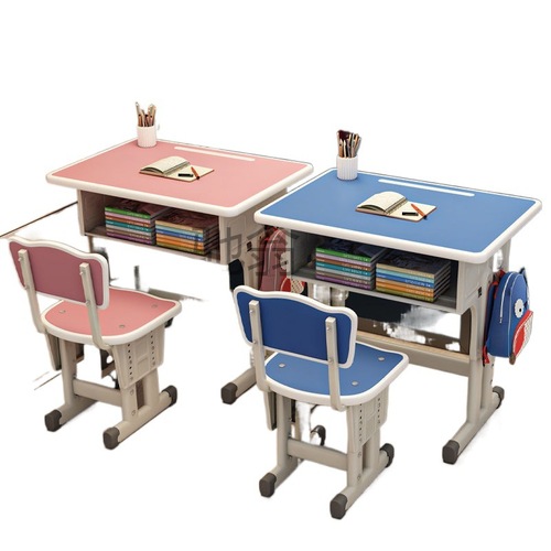 钍v小学生课桌椅可升降学校托管补习写作业家用儿童书桌学习桌男