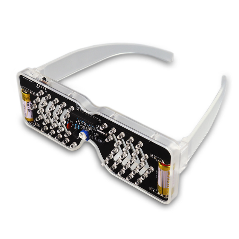 音響制御led発光メガネ製作キット発光ダイオードフラッシュ電子部品趣味diy溶接練習|undefined