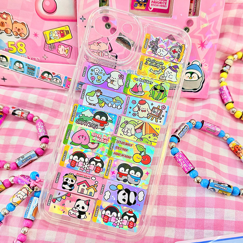 Etiqueta engomada del lenguaje, pulsera con cuentas, etiqueta engomada de la pulsera de la serie Happy Channel, accesorios de pulsera creativos portátiles