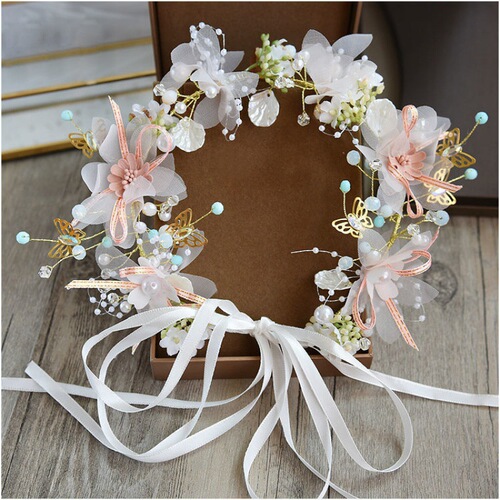Bridal Garland Fairy Headwear Children's Hair Accessories Travel Korean Hairbands Wedding Photo Studio Accessories Manufacturers Wholesale Cross-Border