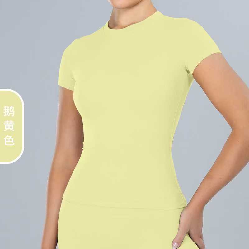 Camiseta de primavera europea y americana, ropa de yoga de manga corta, camiseta deportiva de correr al aire libre, camiseta deportiva de manga corta para mujeres 8519