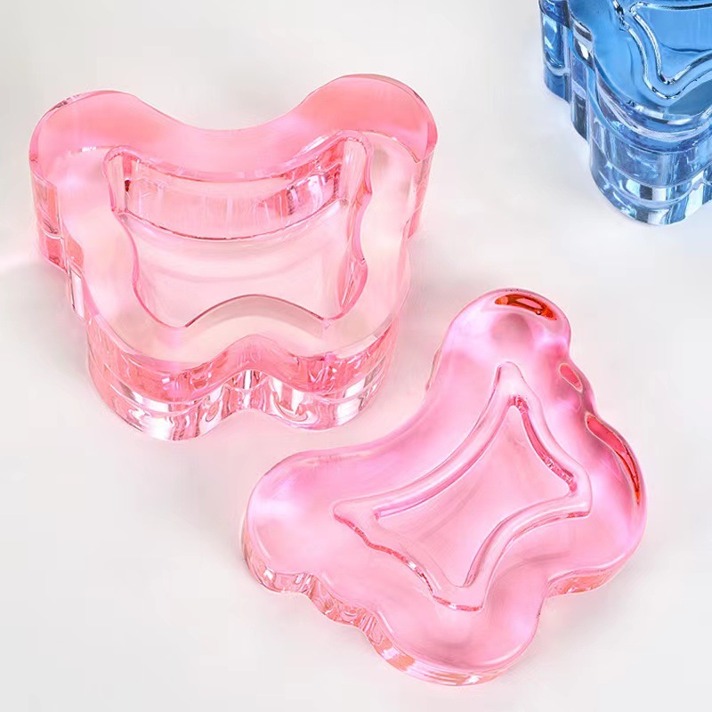 Nuevo arte de uñas de alta calidad transfronteriza con tapa engrosada mariposa taza de cristal taza de lavado de cristal taza de líquido