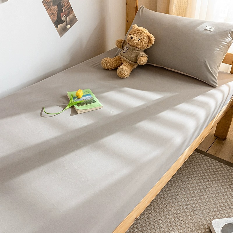 Sombrilla de cama de algodón de tres piezas para dormitorio de estudiantes universitarios, juego individual, funda protectora de colchón de algodón de verano