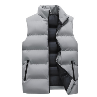 2025 Autumn and Winter Cotton Vest New Style Stand Collar Thickeneded Men's Outer Wear Warm down Cotton Vest for Young and Middle-Aged People