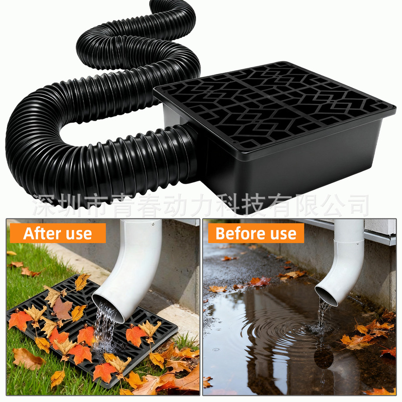 Villa Exterior Wall Plastic Downspout Eaves Drainage Pipe Set Telescopic Rainwater Pipe Sewer Hose Extension Pipe