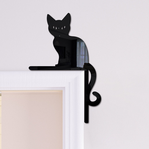JM1104 cross-border Halloween new 3D three-dimensional cat acrylic mirror sticker home switch decorative wall sticker