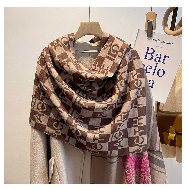 2022 herbst und Winter Neue Stil Brief Imitation Kaschmir Schal frauen Klimaanlage Schal Mode Temperament Dick_voghion.com