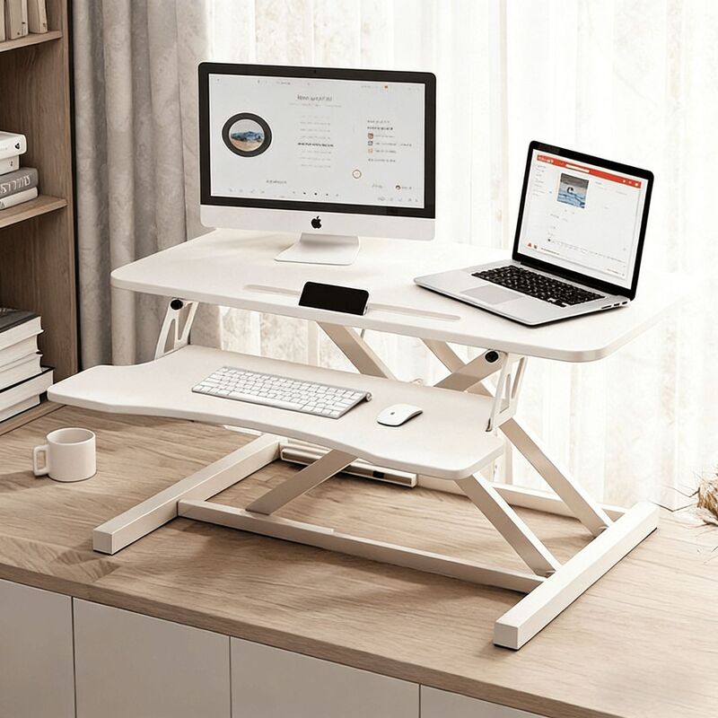 Standing Work Desk, Adjustable Height Desk, Desktop Computer Desk, Laptop Desktop, Foldable Height-Adjustable Stand