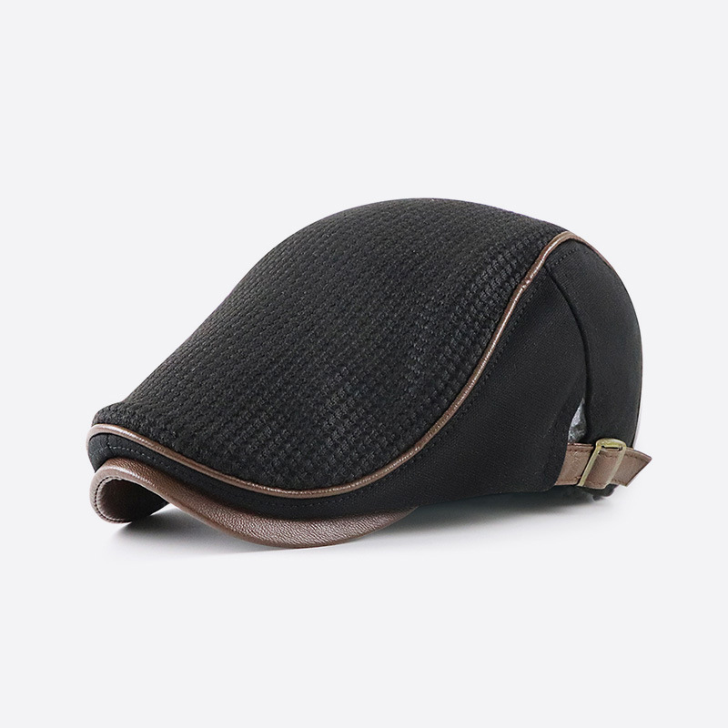 2021 autumn and winter new cap middle-aged warm hat stitching elderly knitted forward beret casual British 2021 autumn and winter new cap middle-aged warm hat stitching elderly knitted forward beret casual British