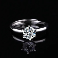 直播爆款首饰三件套仿真莫桑钻经典六爪戒指项链耳钉套装一件代发