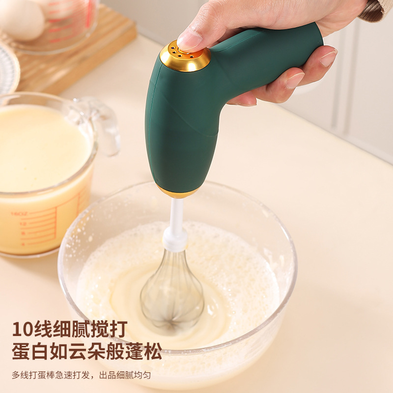 跨境家用电动打蛋器自动手持无线奶油蛋糕蛋清打发搅拌器三档调速|undefined