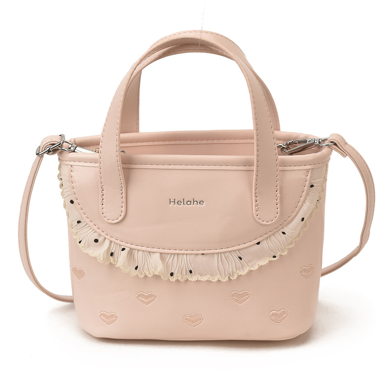 Amor extranjero en relieve, bolsas de cestas para niños y niñas, bolsas de mano de encaje dulce coreana, nuevas bolsas de niños transfronterizas