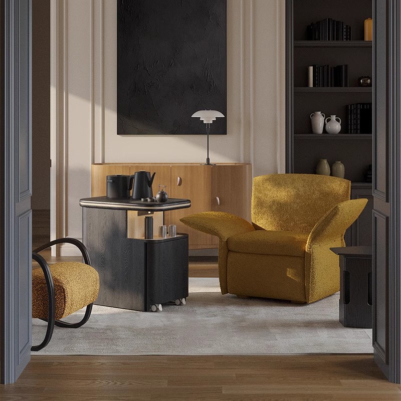 Mesa de comedor, mesa de té, escritorio dos en uno, mesa de té de doble uso, lujo ligero, balcón moderno de alta gama, combinación de mesa y silla de té