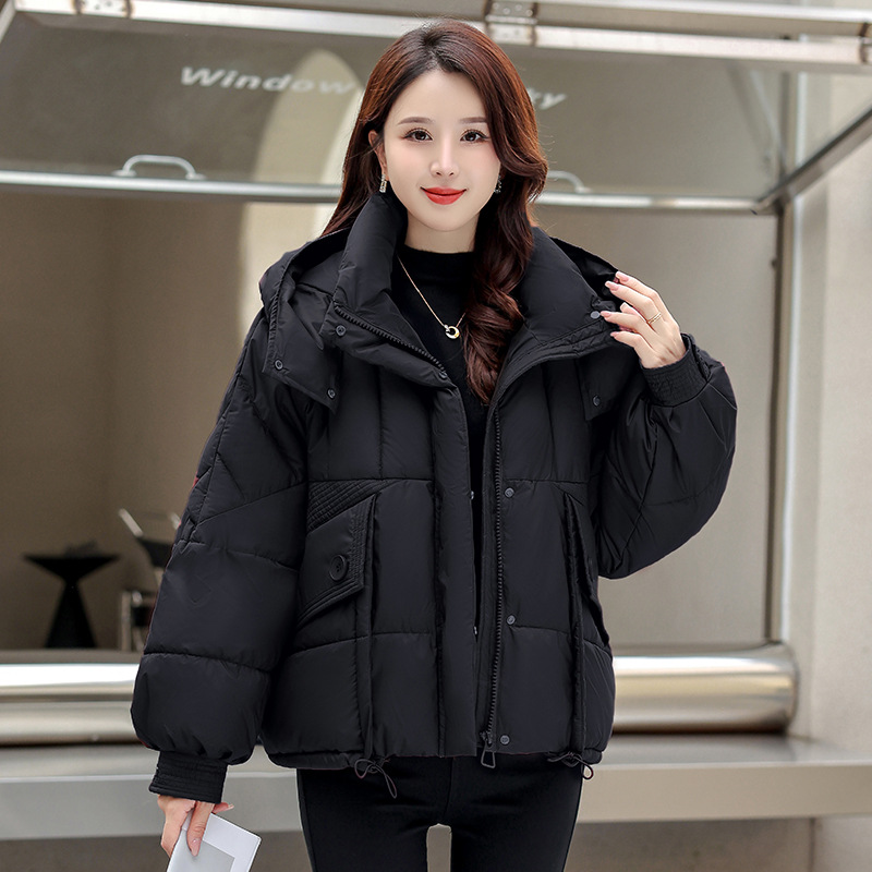 Algodón mujer gruesa corta 2024 invierno nuevo estilo coreano suelto ropa de algodón pan chaqueta de algodón abrigo de mujer
