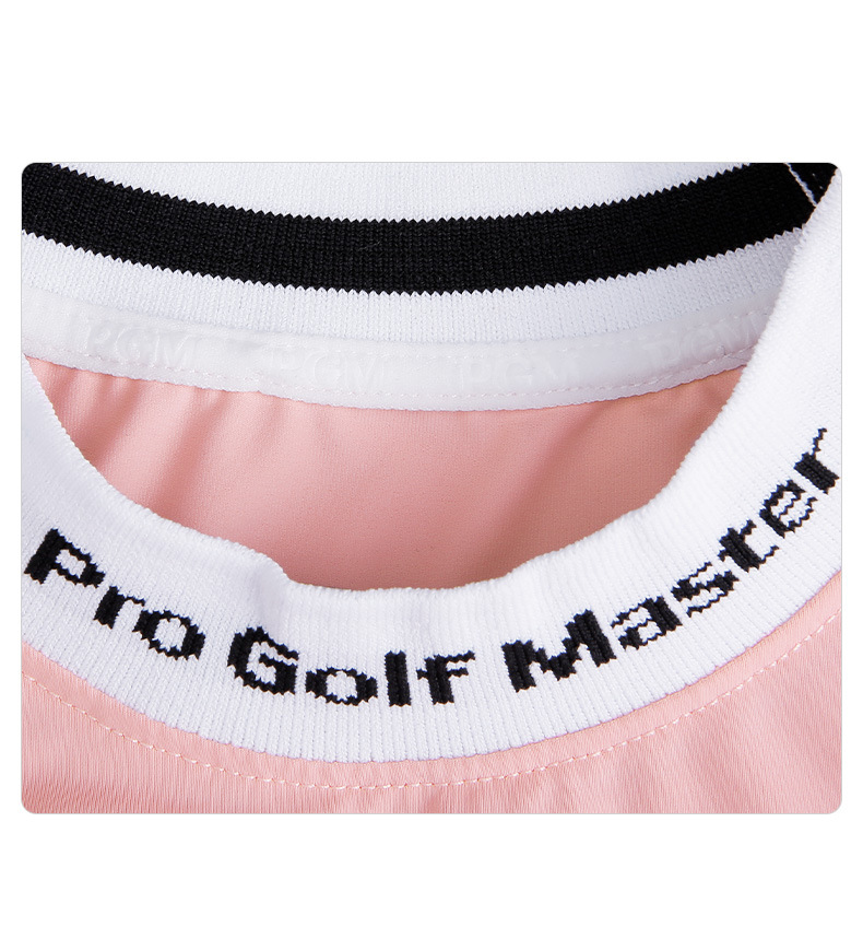 Áo thun golf nữ ngắn tay vải chức năng phối màu tôn dáng — YF558-màu xanh, YF558-màu trắng, YF558-màu hồng chi tiết 17