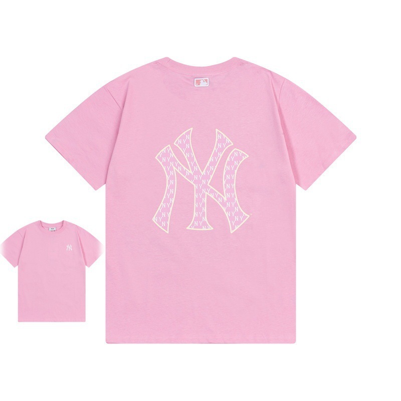 クロスボーダー MLB&NY ベーシックプリント高品質レディース T メンズ半袖コレクション共同ブランドの純綿通気性ボトリングシャツ|undefined