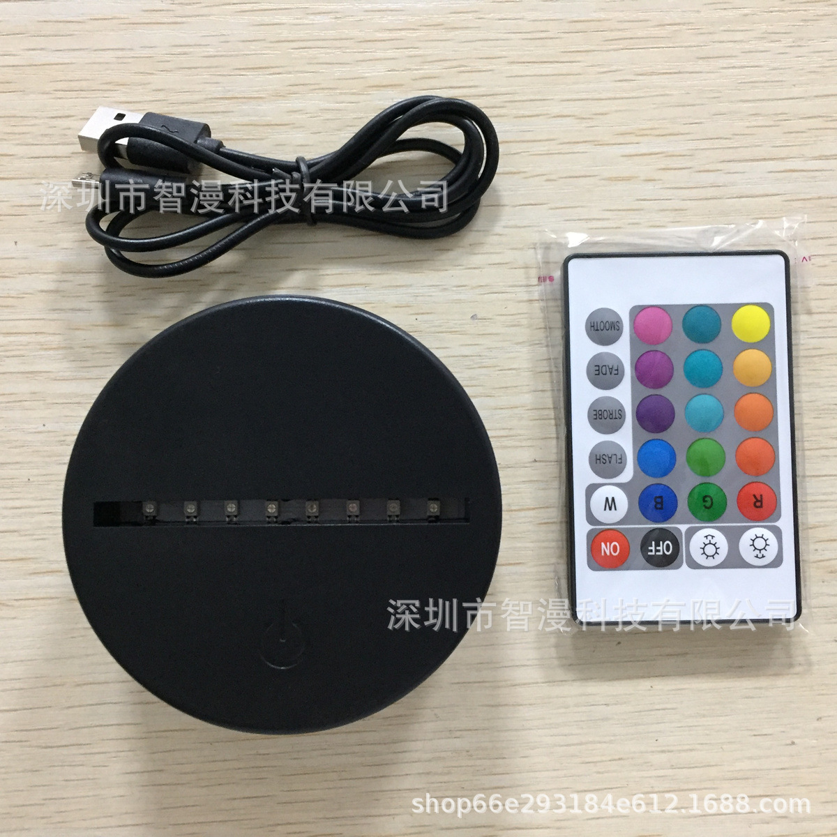 Base de luz nocturna nueva base de carga USB creativo control remoto táctil 3D noche luz LED lámpara de mesa base