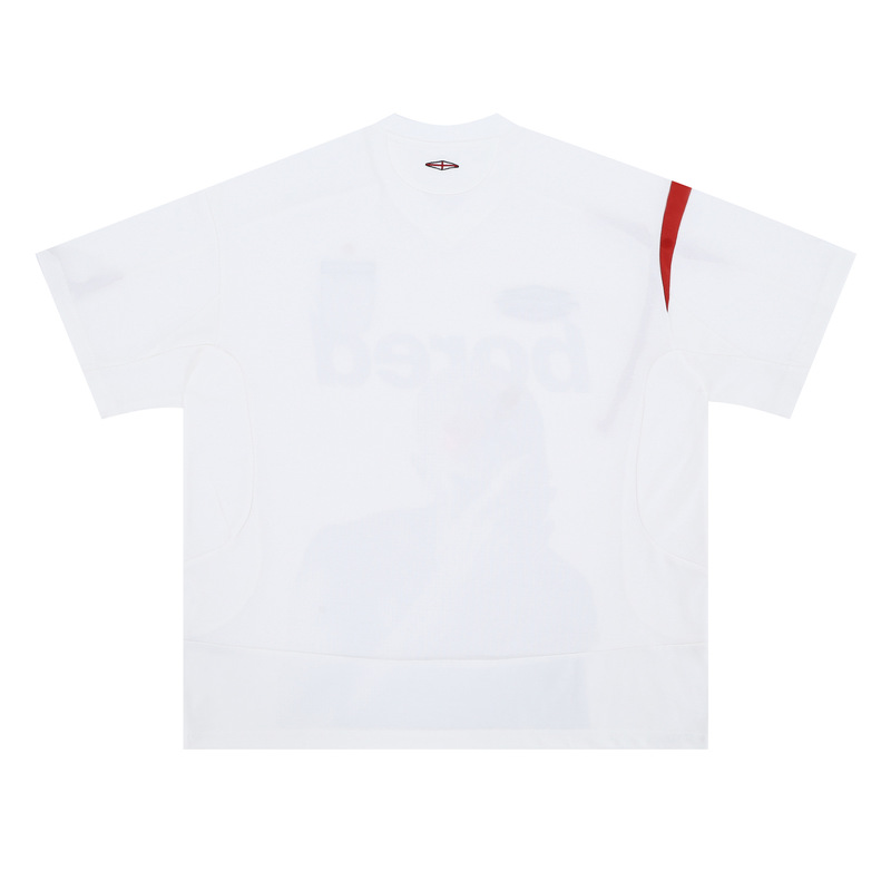 縦馳衣社2025新型アメリカ夏高街ファッションスポーツアルファベット人物プリントゆるいカジュアルtシャツ|undefined