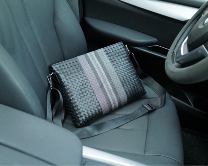 B&V Men's Bag Messenger Bag Genuine Leather WoVen Bag Casual Fashion Backpack Korean Version Horizontal Soft Leather Shoulder Bag