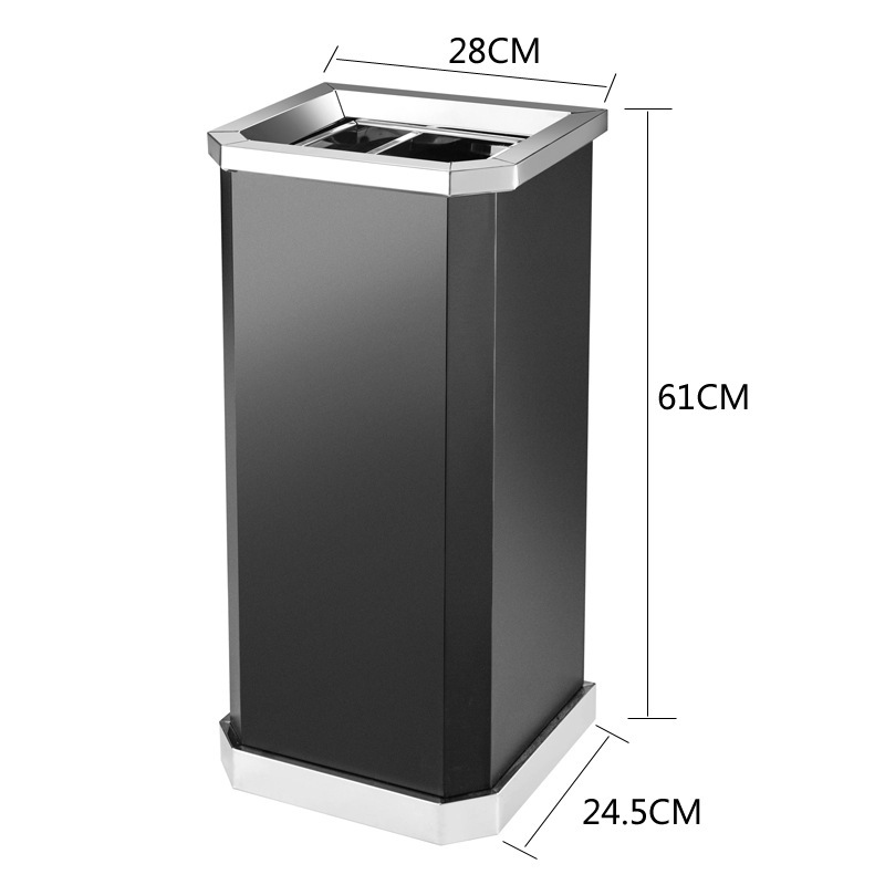 Comercial grande de acero inoxidable clasificación basura con Cenicero gran capacidad al aire libre Hotel vertical al aire libre extintor cubo