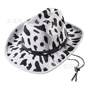 Amazon Manufacturer Halloween Rivet Milk Cowboy Hat Pink Belt Rivet Western Dick Cowboy Hat