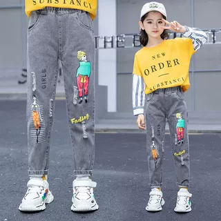 女童牛仔裤2025春秋新款中大童休闲宝宝宽松小女孩老爹儿童长裤子