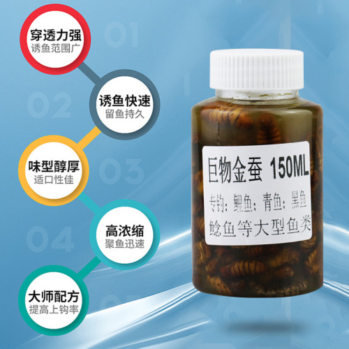 Silkworm chrysalis bait, live bait soaked in Chinese medicine to attract fish, herring, carp, grass carp, wild fishing giant bait