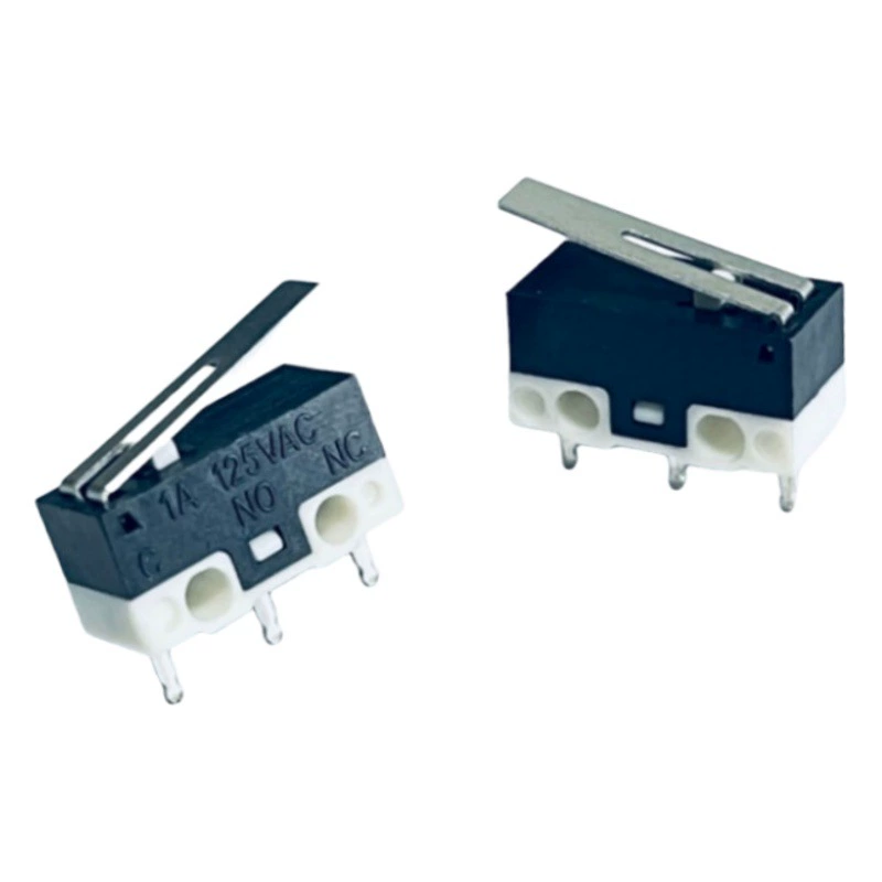 Автоматизированное производство малогабаритных микропереключателей с 3 контактами, в наличии: тактильные переключатели, концевые выключатели, микропереключатели для мышей.