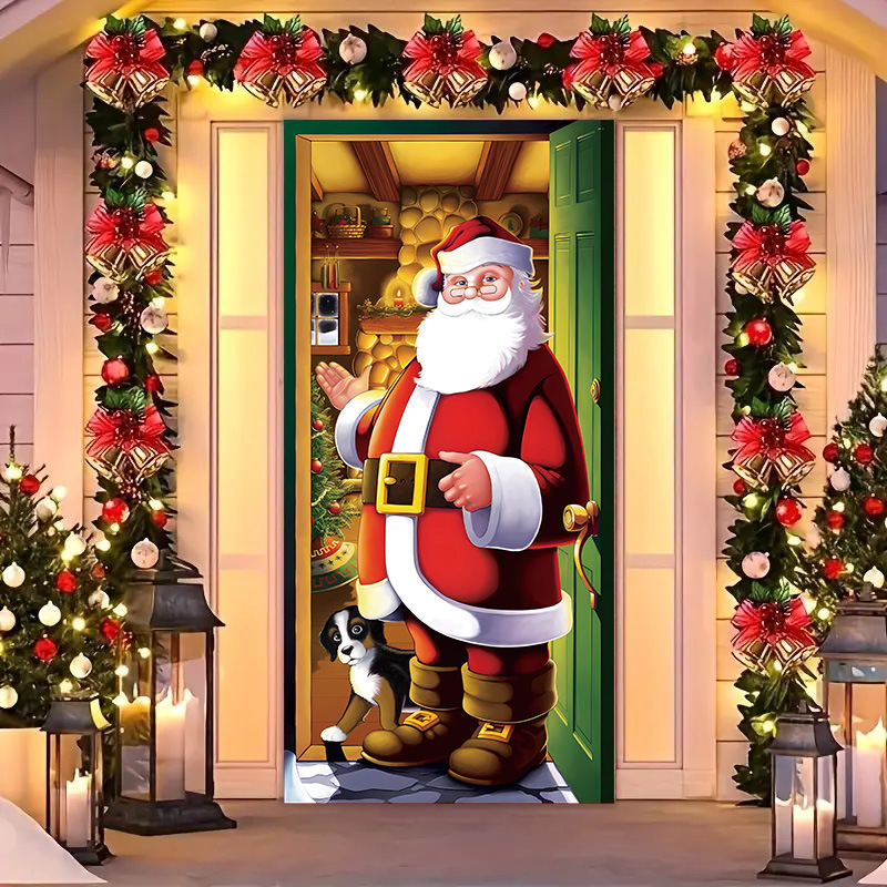 Transfronterizos JIT Navidad decoración colgante festivales atmósfera etiqueta de puerta fiesta atmósfera de fondo decoración cubierta de puerta