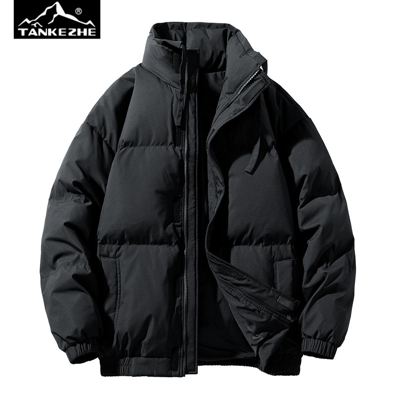 Invierno de los nuevos hombres de estilo coreano grueso cálido color sólido 85 terciopelo pato abajo collar abajo chaqueta moda pareja abrigo