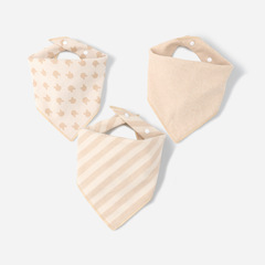 Saliva Towel Colorful Cotton Baby Triangle Towel Newborn Baby Double Layer Triangle Saliva Towel Bib Pure Cotton Apron Spring and Summer 