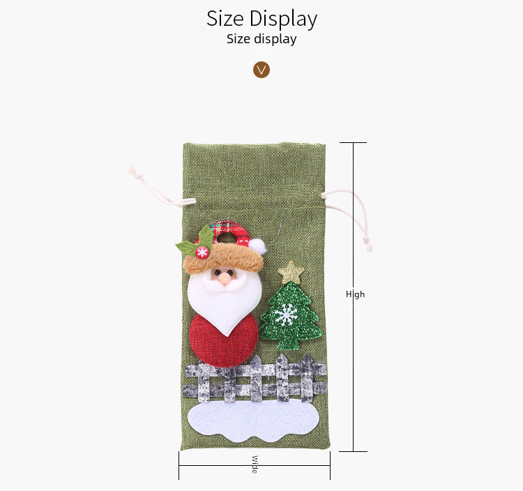 Capa para garrafa de vinho de natal em linho com desenhos_voghion.com