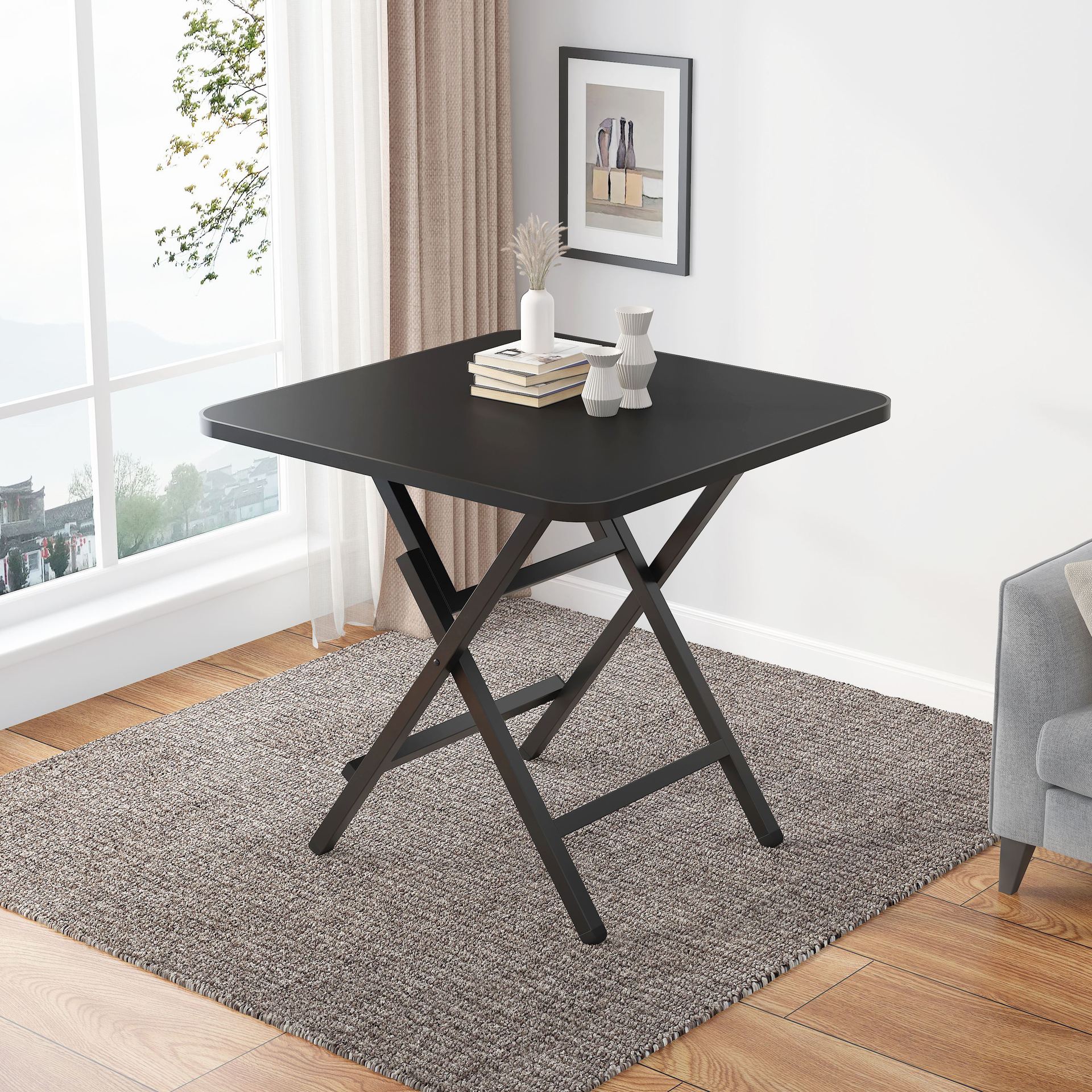 Mesa plegable alquiler de alquiler de mesa de comedor al aire libre portátil mesa de estand simple mesa de comedor casera mesa cuadrada
