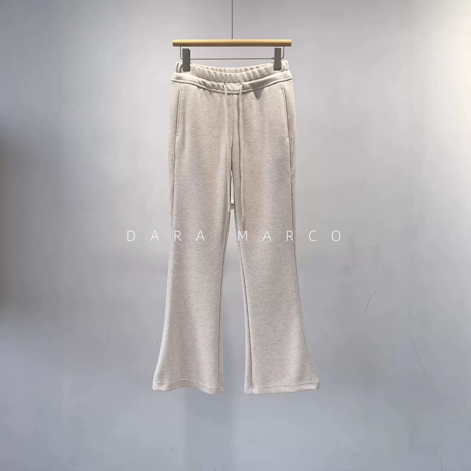 腿精B入~羊毛混纺加厚微喇直筒阔腿裤休闲及地长裤女早春遮肉显瘦