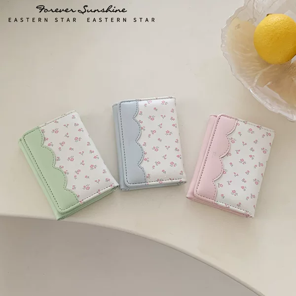 Spring Korean-Style Romantic Floral~Simple Women's 70% off Wallet Large Capacity In-Stock Card Holder Shein Xiaohongshu