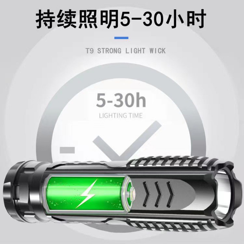 Linterna LED transfronteriza USB recargable mini portátil brillante Bolsillo pequeño hogar remoto linterna al aire libre