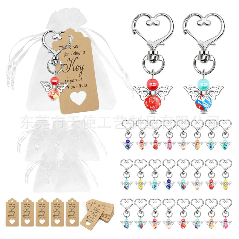 Nuevo amor hebilla colorido Ángel colgante llavero regalo de boda cumpleaños clave colgante traje