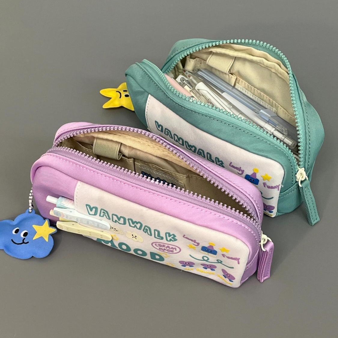 Bolsas de lápiz de dibujos animados japoneses, bolsas de lápiz de graffiti de alta calidad, bolsas de lápiz de almacenamiento, bolsas de lápiz