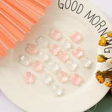 亚克力仿贝壳粉红雕花五叶花紫荆花发饰耳环胸花diy汉服材料配件