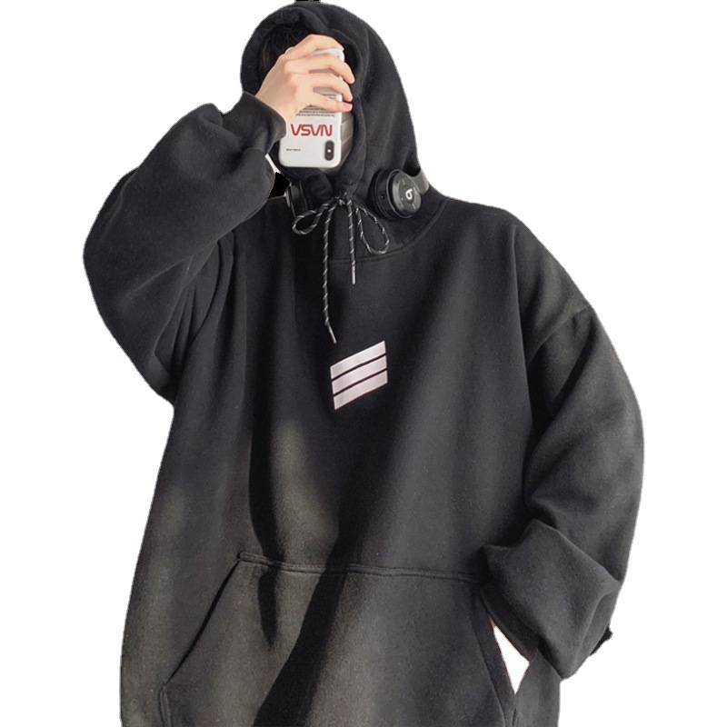 Suéter con capucha para hombre primavera 2021 nuevo estilo de moda de Hong Kong abrigo engrosado suelto todo a juego estudiante pareja top