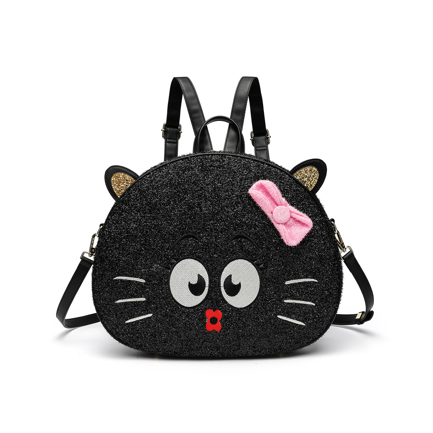 Bolsa de mano de cremallera de gran capacidad encantadora material especial bordado mochila de otoño y invierno nicho de dibujos animados 2869 #