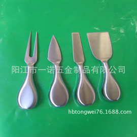 F-012J不锈钢空心柄芝士刀奶油刀牛油刀芝士餐具铲叉木盒核桃刀